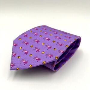 Brooks Brothers Irregular Men's Tie Silk USA Purple Spider Bee
